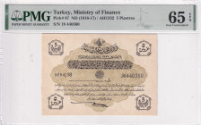 Türkiye, Ottoman Empire, 5 Piastres, 1916, UNC, p87, Talat / Hüseyin Cahid