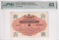 Türkiye, Ottoman Empire, 20 Piastres, 1916, UNC, p88, Talat / Hüseyin Cahid