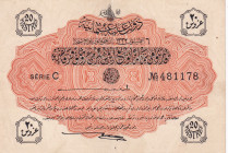 Türkiye, Ottoman Empire, 20 Piastres, 1916, AUNC(-), p88, Talat / Hüseyin Cahid