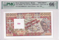 West African States, 10.000 Francs, 1977/1992, UNC, p209Bks, SPECIMEN