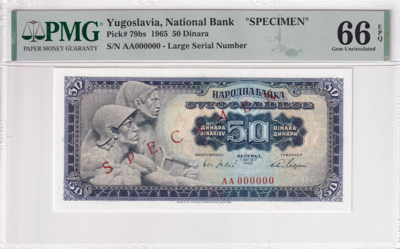 Yugoslavia, 50 Dinara, 1965, UNC, p79bs, SPECIMEN

PMG 66 EPQ

Estimate: USD...