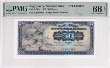 Yugoslavia, 50 Dinara, 1965, UNC, p79bs, SPECIMEN