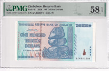 Zimbabwe, 100 Trillion Dollars, 2008, AUNC(+), p91a