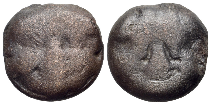 Sicily, Selinos, c. 435-415 BC. Æ Cast Trias (21mm, 14.32g., 12h). Facing gorgon...