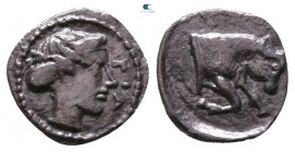 Sicily. Piakos circa 400 BC. Hemilitron AR (?). Sicilian Standard