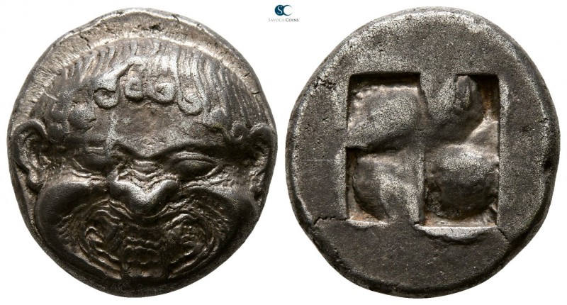 Macedon. Neapolis circa 480-450 BC. 
Stater AR

18mm., 9,01g.

Facing gorgo...