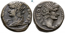 Egypt. Alexandria. Nero, with Divus Augustus AD 54-68. Dated RY 13=AD 66/7. Billon-Tetradrachm