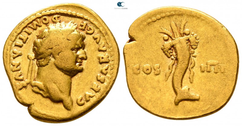 Domitian as Caesar AD 69-81. Rome
Aureus AV

20mm., 7,05g.

CAESAR AVG F DO...