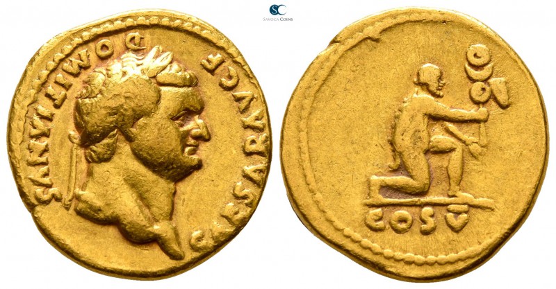 Domitian as Caesar AD 69-81. Rome
Aureus AV

18mm., 6,71g.

CAESAR AVG F DO...