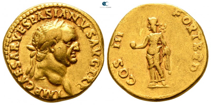 Vespasian AD 69-79. Lugdunum (Lyon)
Aureus AV

18mm., 6,95g.

IMP CAESAR VE...