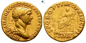 Trajan AD 98-117. Struck AD 113-4. Rome. Aureus AV