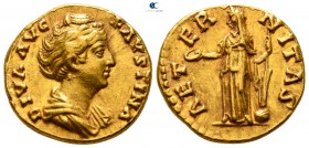 Diva Faustina I AD 140-141. Rome. Aureus AV