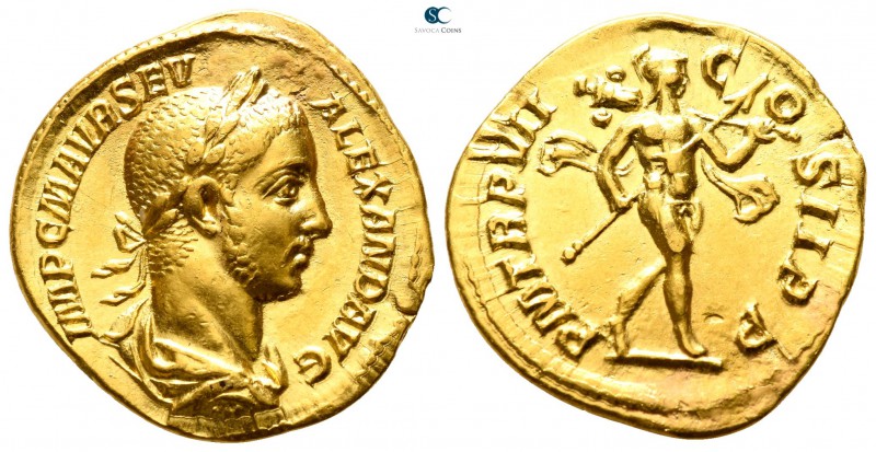 Severus Alexander AD 222-235. Struck AD 228. Rome
Aureus AV

20mm., 5,45g.
...