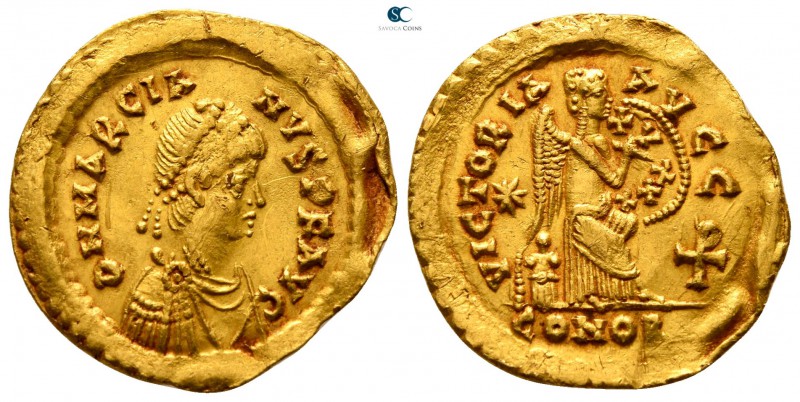 Marcian AD 450-457. Constantinople
Semissis AV

18mm., 2,20g.

D N MARCIA-N...