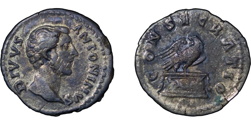 Roman Empire. Antoninus Pius AR Denarius, Reform of Rome. 161-180AD. DIVUS ANTON...
