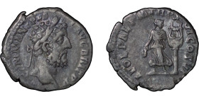 Roman Empire. Commodus AR Denarius, Apollo. 177-192AD.
