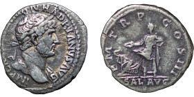 Roman Empire. Hadrian AR Denarius. 117-138AD.