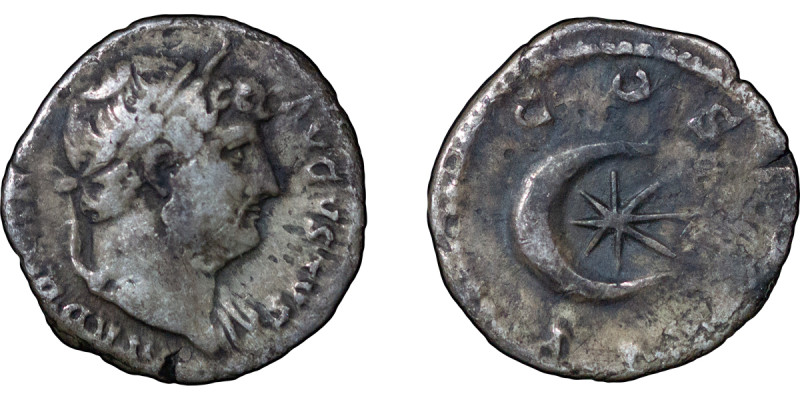 Roman Empire. Hadrian AR Denarius. Rome mint. 126-127AD. HADRIANUS AUGUSTUS bust...
