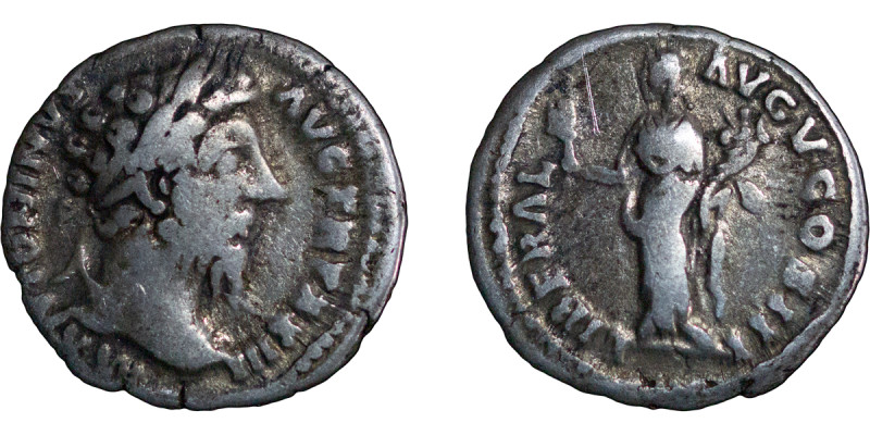 Roman Empire. Marcus Aurelius AR Denarius. 171-172AD. M ANTONINUS AUG TR P XXVI,...