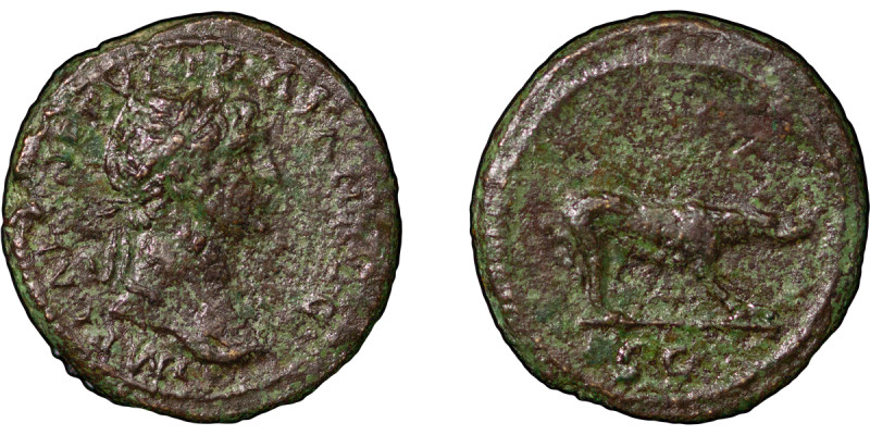 Roman Empire. Trajan Æ Quadrans. 98-117AD. IMP CAES NERVA TRAIAN AUG, laureate b...