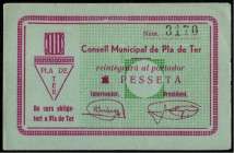 Pla de Ter, Girona. Consejo Municipal. 1 peseta