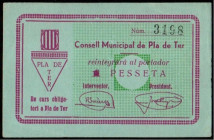 Pla de Ter, Girona. Consejo Municipal. 1 peseta