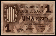 Pobla de Segur, Lleida. Ayuntamiento. Julio de 1937. 1 peseta