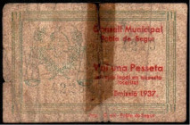 Pobla de Segur, Lleida. Consejo Municipal. 1937. 1 peseta