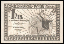 Polán, Toledo. Consejo Municipal. 1 peseta. Sin numeración