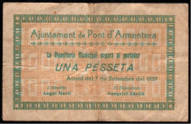 Pon’t D’Armentera, Tarragona. Ayuntamiento. 1937. 1 peseta