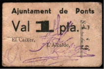 Ponts, Lleida. Ayuntamiento. 1 peseta