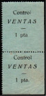 Porcuna, Jaén. Control de ventas. Bloque de dos 1 peseta sin cortar