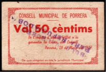Porrera, Tarragona. Consejo Municipal. 28 de mayo de 1937. 50 céntimos. Escaso