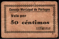 Pórtugos, Granada. Consejo Municipal. 50 céntimos. Raro