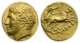 Sicily. Syracuse. Dekadrachm or 50 Litrae struck under Agathokles. Circa 317-289 BC (Gold, 13.78 mm, 4.26 g). Laureate head of Apollo left. Rev. ΣΥΡ -...