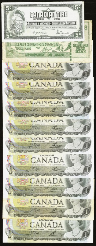 Group of Bank of Canada Bank Notes 1954-1991 (54 Examples), 1 Diefendollar ca. 1...