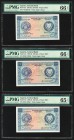 Cyprus Central Bank of Cyprus 250 Mils 1.9.1979; 1.8.1976; 1.6.1979 Pick 41c Three Examples PMG Gem Uncirculated 66 EPQ (2); Gem Uncirculated 65 EPQ. ...