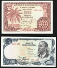 Equatorial Guinea Banco Central 100 Pesetas Guineanas 12.10.1969 Pick 1; Banco De Guinea Ecuatorial 5000 Bipkwele 3.8.1979 Pick 17 Choice Crisp Uncirc...