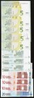 A Selection of Twenty-three Bank Notes Issued by Members of the European Union ca. 2002-2013 Fine or Better. One 2013 Series 5 Euro note has "55" writ...