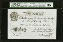 Great Britain Bank of England 20 Pounds 15.8.1935 Pick 337Ba "Operation Bernhard" PMG Choice Very Fine 35. 

HID09801242017