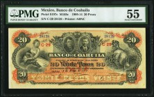Mexico Banco De Coahuila 20 Pesos 5.5.1912 Pick S197c M169c PMG About Uncirculated 55. 

HID09801242017