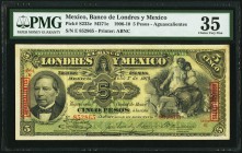 Mexico Banco de Londres y Mexico 5 Pesos 1.7.1910 Pick S233e M271e PMG Choice Very Fine 35. 

HID09801242017