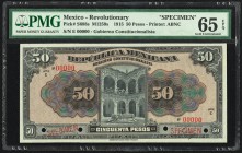 Mexico Republica Mexicana 50 Pesos 21.7.1915 Pick S688s Specimen PMG Gem Uncirculated 65 EPQ. Four POCs.

HID09801242017
