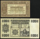 Netherlands Zilverbon 1 Gulden 1.2.1920 Pick 15; Nederlandsche Bank 20 Gulden 11.11.1936 Pick 44 Fine. The Pick 44 example has edge splits and tears.
...