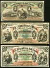 Peru Republica Del Peru 2; 5 (2) Pesos 1879 Pick 2; 30.6.1879 Pick 2; Pick 3 (2) Fine-Very Fine or better. One of the 5 Peso notes has minor staining ...