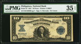 Philippines National Bank 10 Pesos 1921 Pick 54 PMG Choice Very Fine 35 EPQ. 

HID09801242017