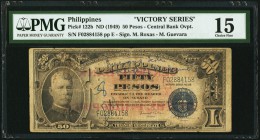 Philippines Victory Series 50 Pesos ND (1949) Pick 122b PMG Choice Fine 15. Rust; annotations.

HID09801242017