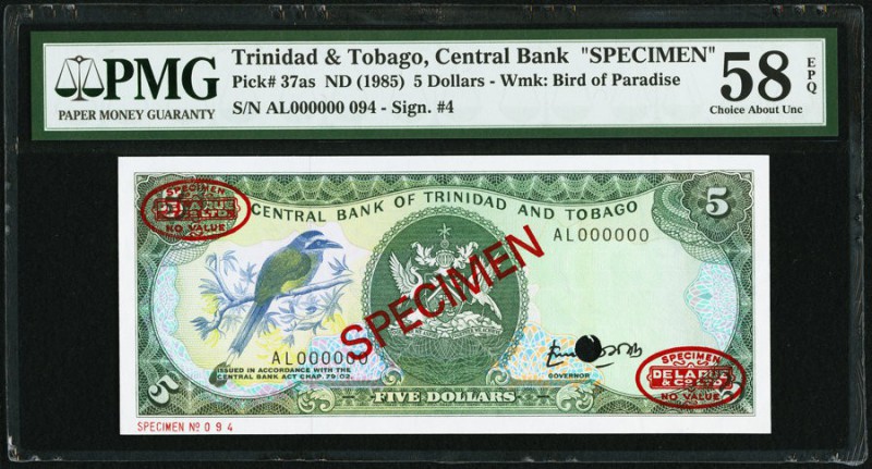 Trinidad And Tobago Central Bank of Trinidad and Tobago 5 Dollars ND (1985) Pick...