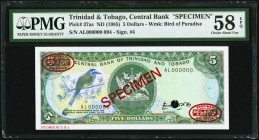 Trinidad And Tobago Central Bank of Trinidad and Tobago 5 Dollars ND (1985) Pick 37as Specimen PMG Choice About Unc 58 EPQ, POC. 

HID09801242017