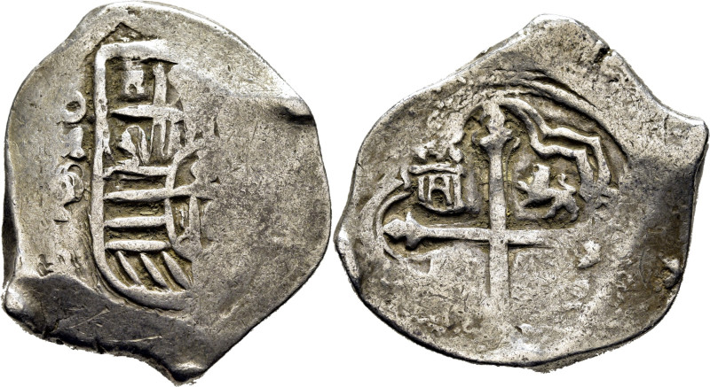 FELIPE IV. Méjico. 2 reales. Fecha no visible. P rectificada sobre P y algo simi...